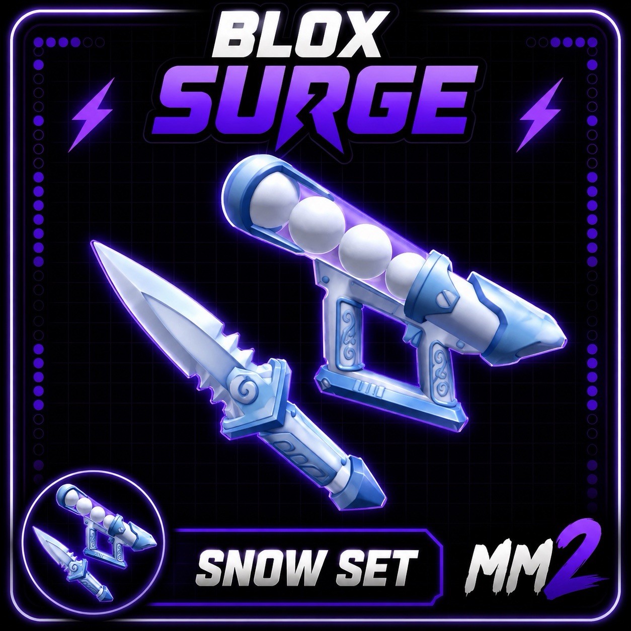 Murder Mystery 2 MM2 | Snow Set | Ancient Godly Knives and Guns