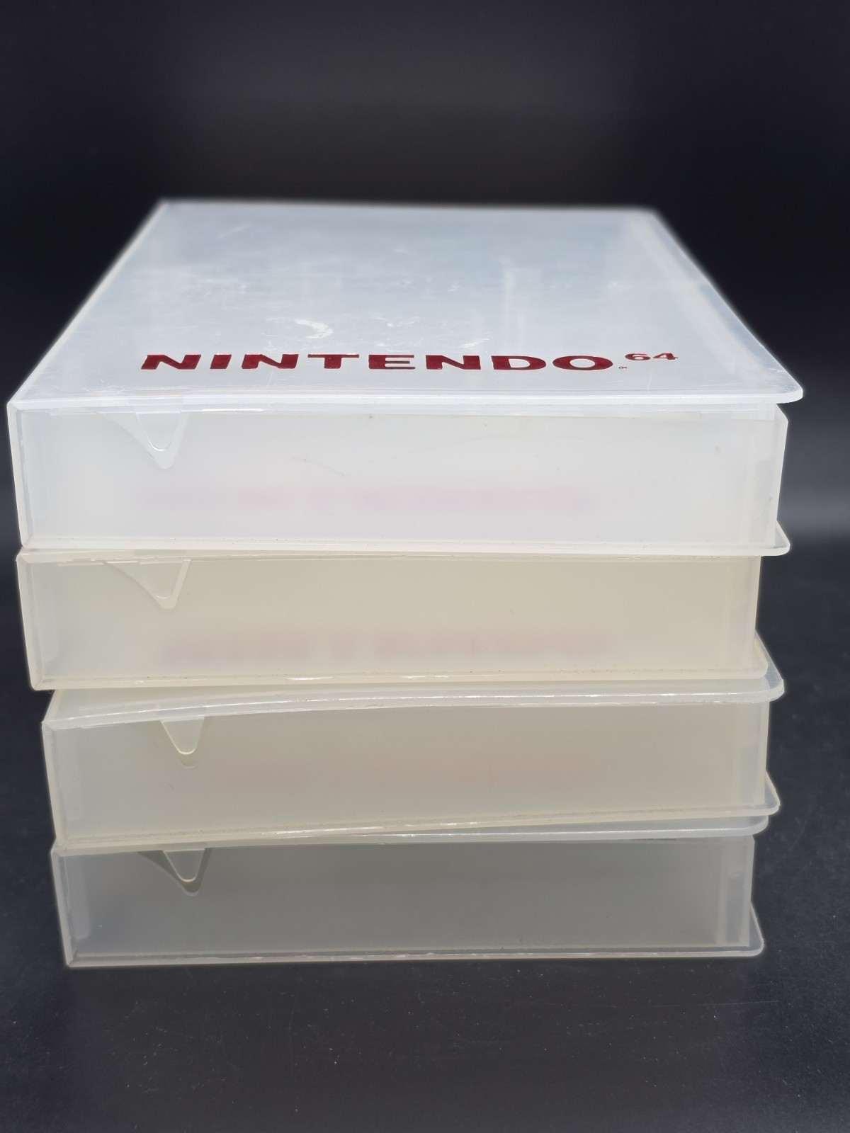 Nintendo 64 N64 Hard Plastic Clamshell Lot Of 4 Clear Cases