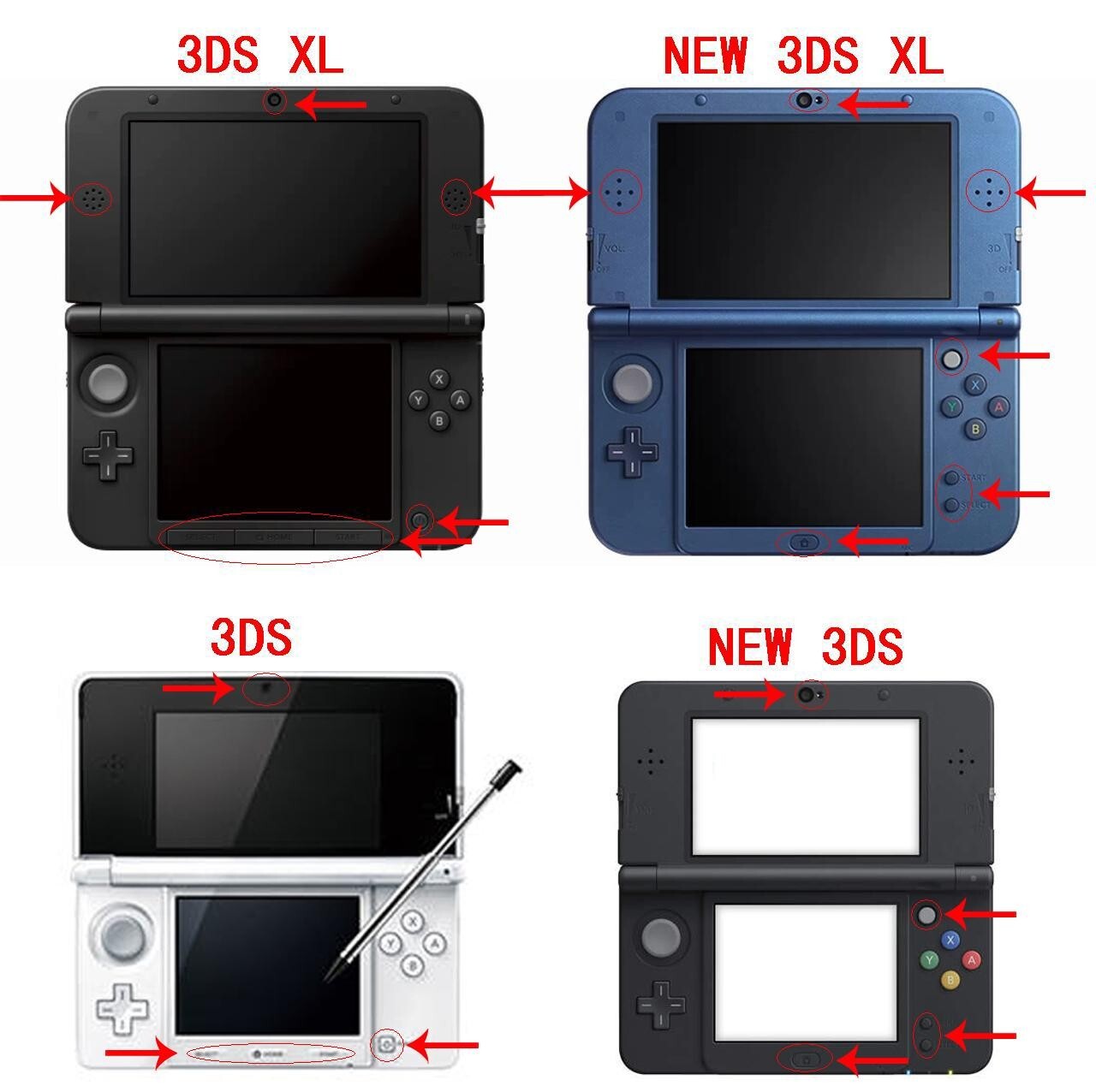 Transparent Clear Vinyl Decal Skin Sticker Cover for Nintendo 3DS XL/LL