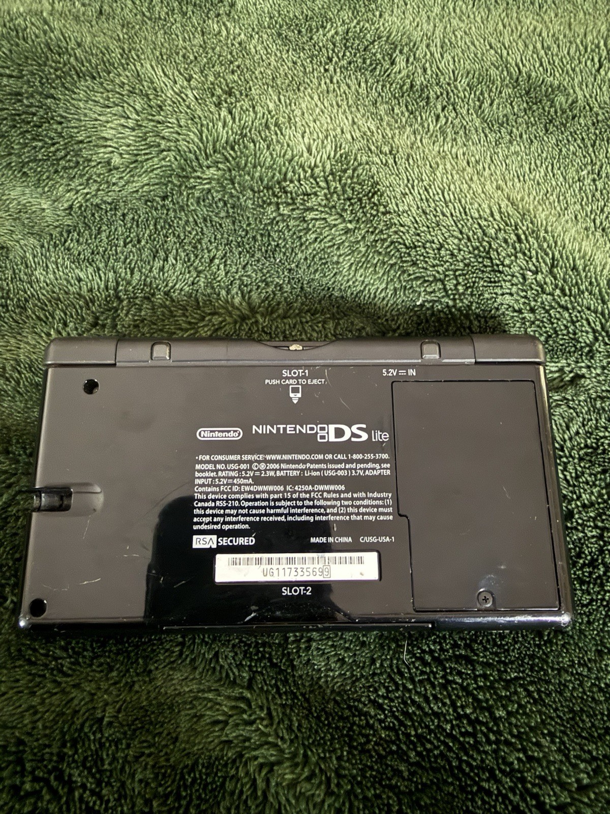 Onyx Black Nintendo DS Lite handheld game console