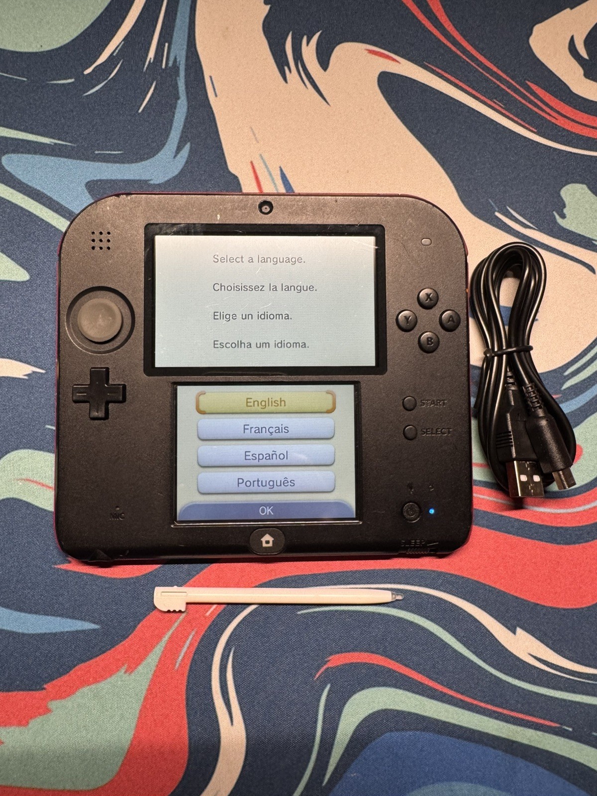 Nintendo 2DS Crimson Red Handheld System – Red/Black – Tested/Works