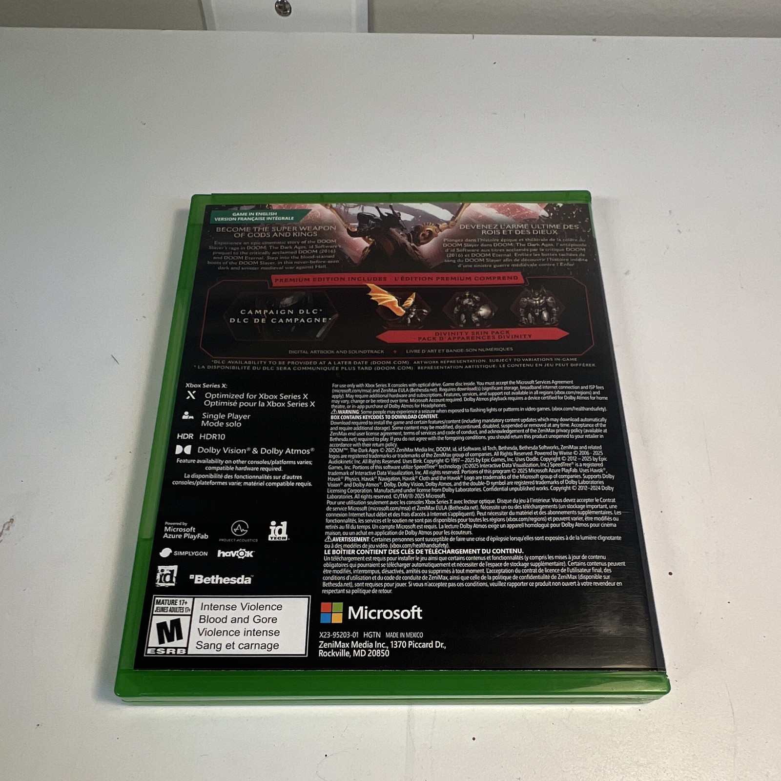 DOOM: The Dark Ages Premium Edition Xbox Series X CIB