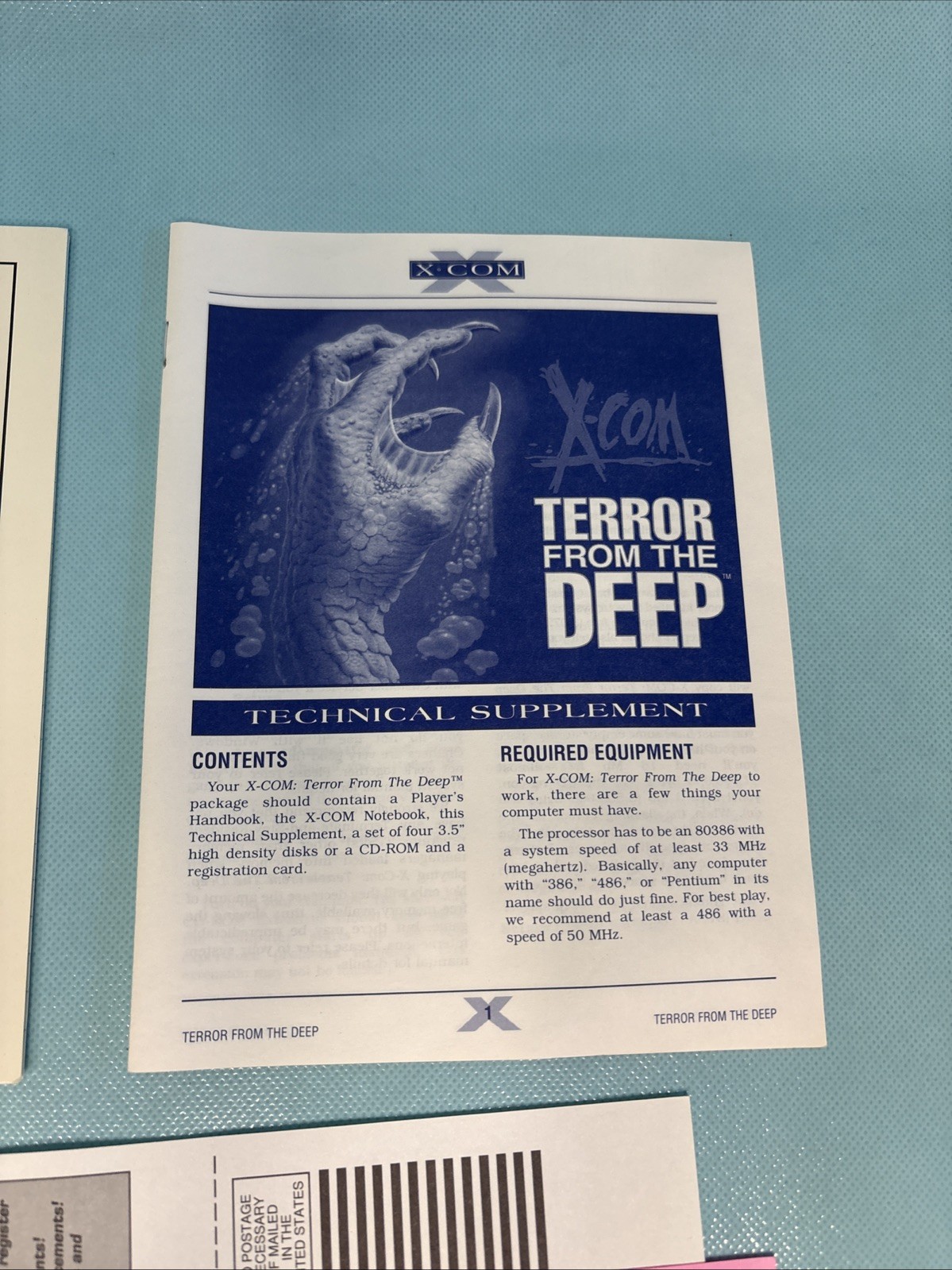 X-COM Terror From the Deep PC Big Box MicroProse w/ Manual Inserts COMPLETE