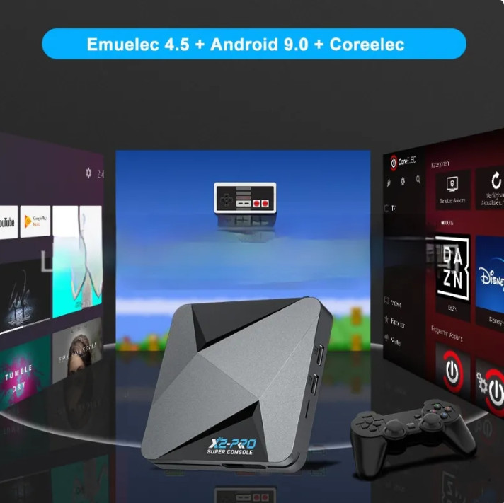 X2-Pro Super Console Retro Game Set Top Box 64GB 128GB 256GB Emuelec Android 9