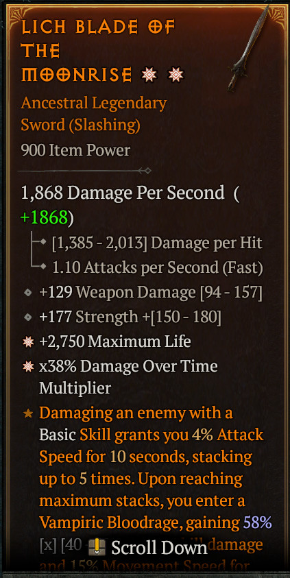 😈 DIABLO 4 SEASON 13 😈 2 GA 🔥 Ancestral Legendary Sword 🔥