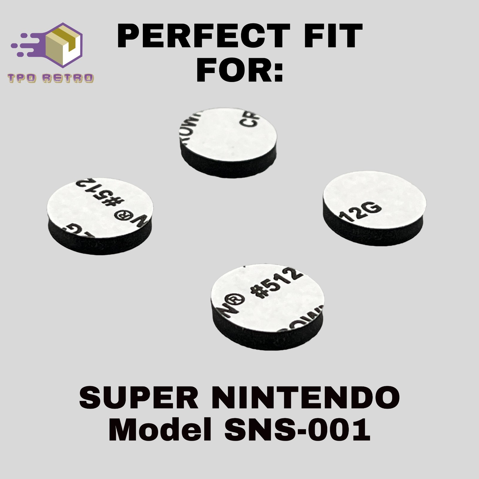 Super Nintendo SNES Console Rubber Feet Pad for SNS-001 w/ Adhesive – Lot of 4