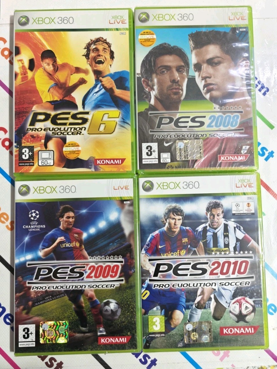 XBOX 360 PRO EVOLUTION SOCCER PES 2006-2008-2009-2010 NEW SEALED PERFECT ITALY