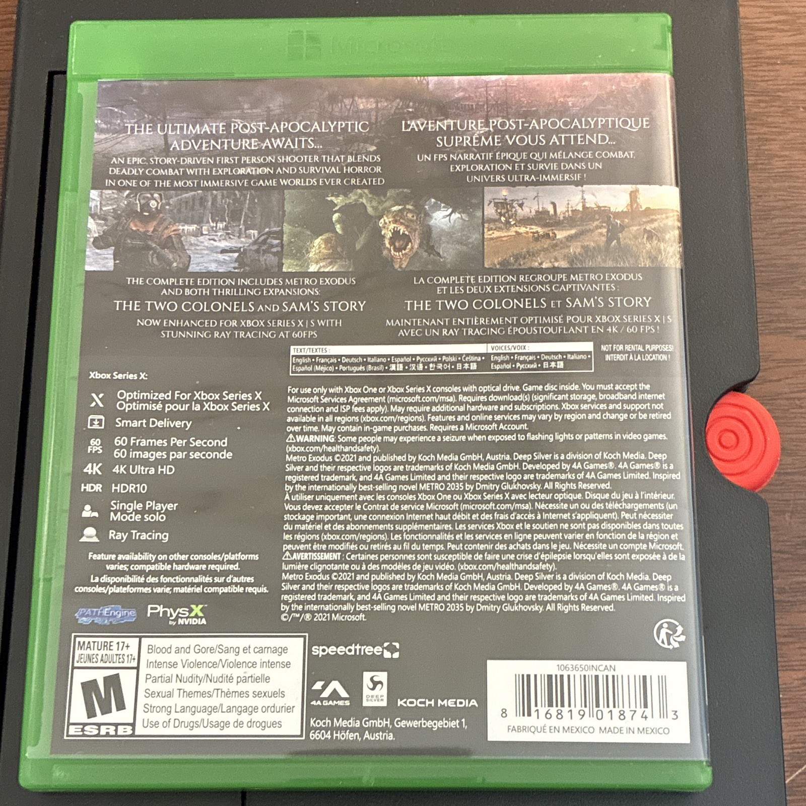 Deep Silver Metro Exodus Complete Edition Xbox One/Series X|S M Case
