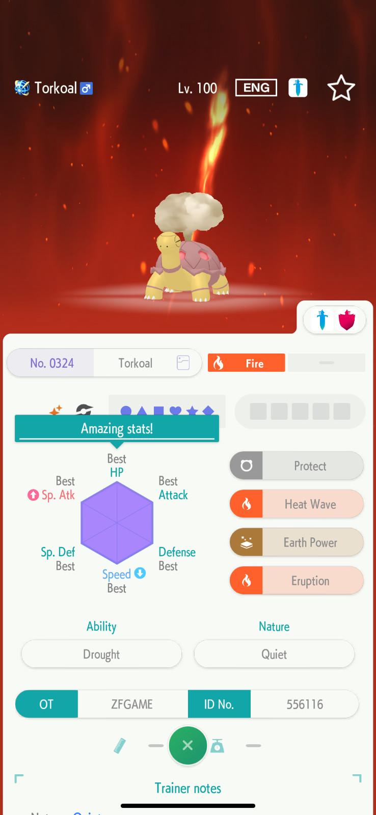 ✨6IV SHINY Torkoal + EVS🚀 POKEMON HOME✨Champions✨Online delivery⚡