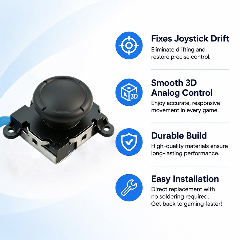 2PCS Hall Effect Joystick 3D Stick For Joy-Con Switch Lite OLED Drift Fix
