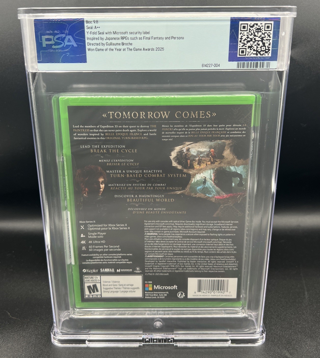 Clair Obscur: Expedition 33 (Xbox Series X, 2025) PSA Graded Sealed 9.8 A++ Top