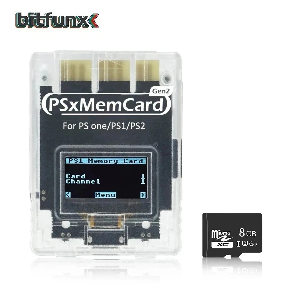 PSxMemCard Gen2 Memory Card for PS1 & PS2 Save Storage
