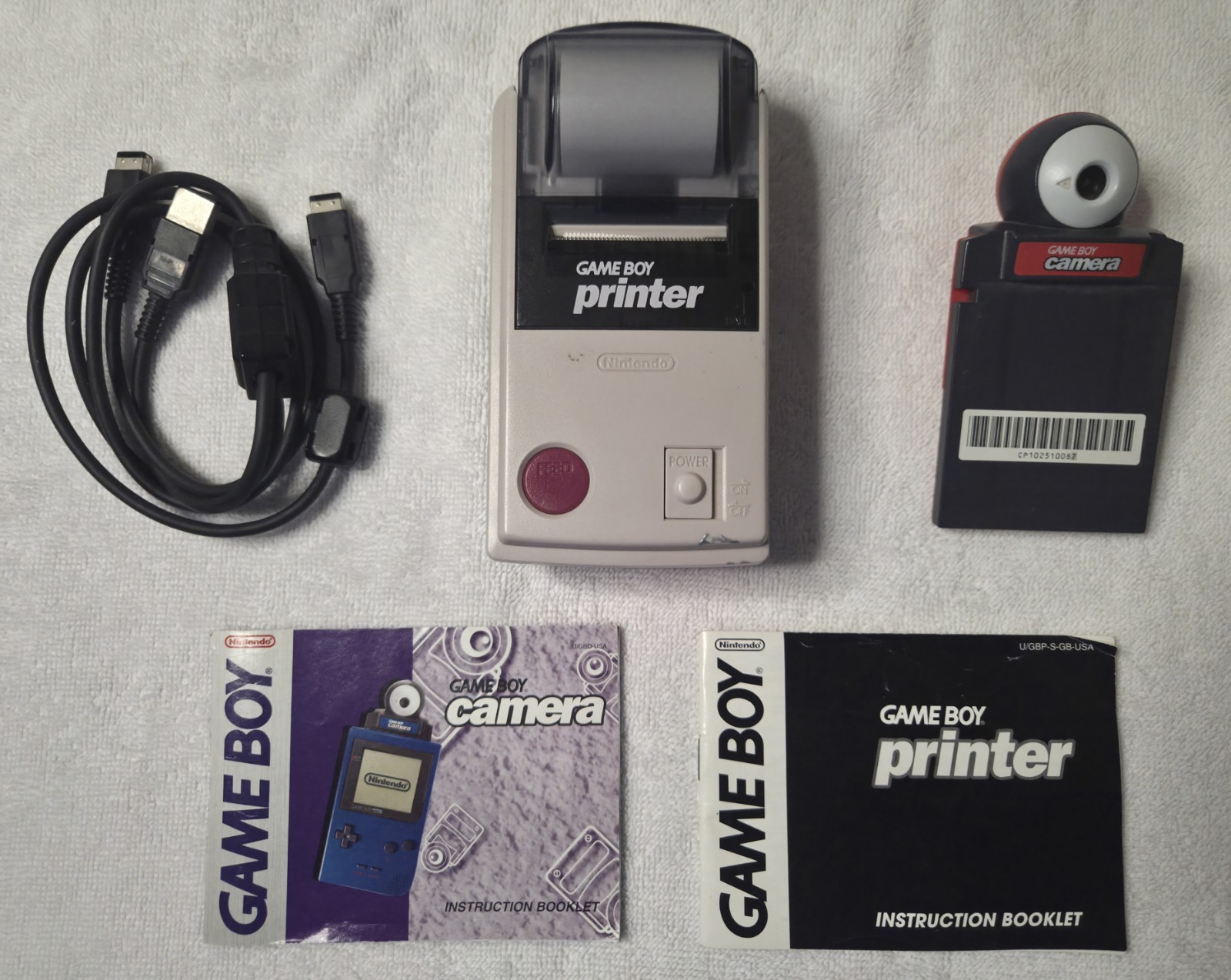 Nintendo Game Boy Camera (Red) & Printer Bundle w/ Cable Link & Manuals