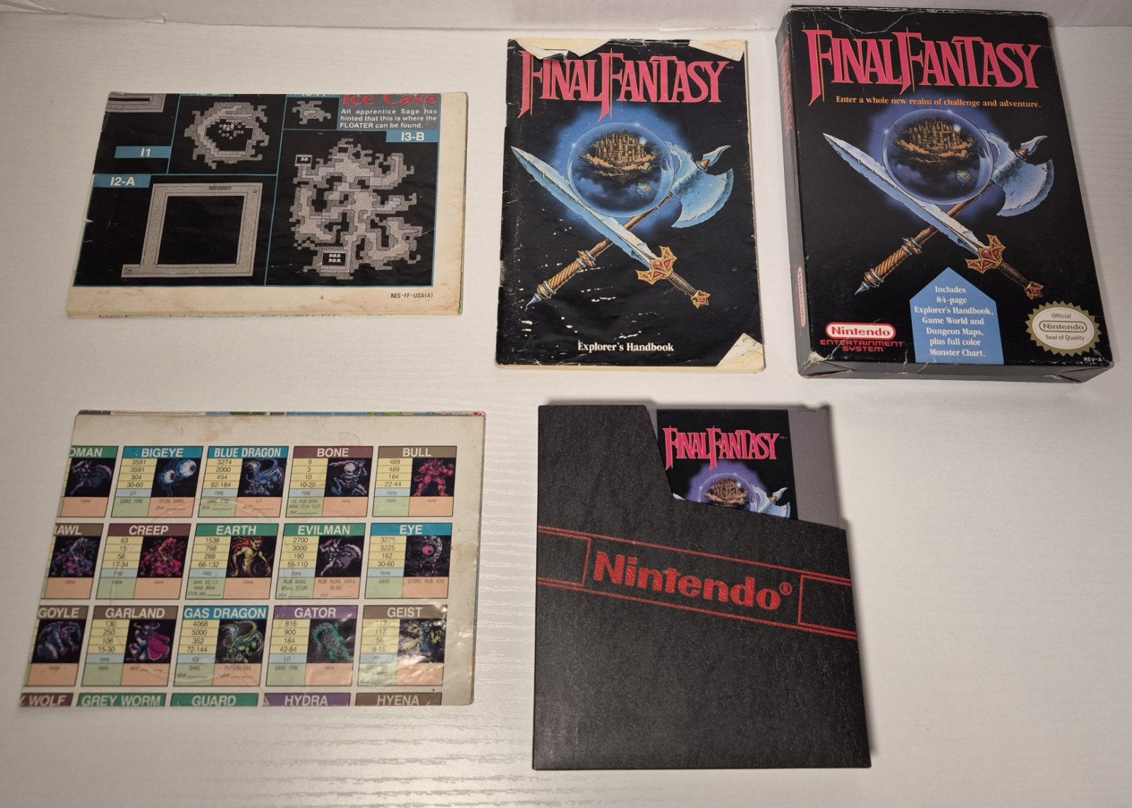 Final Fantasy Authentic Nintendo NES CIB W/ Manual & Both Maps Tested Working