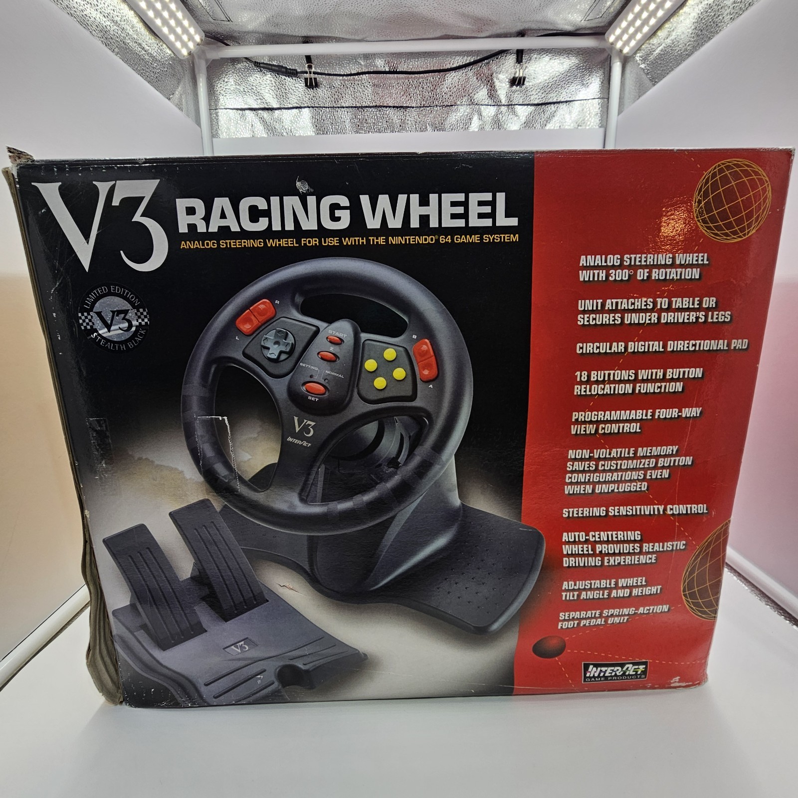 InterAct V3 FX Racing Wheel and Pedals SV-380 For Nintendo 64 N64
