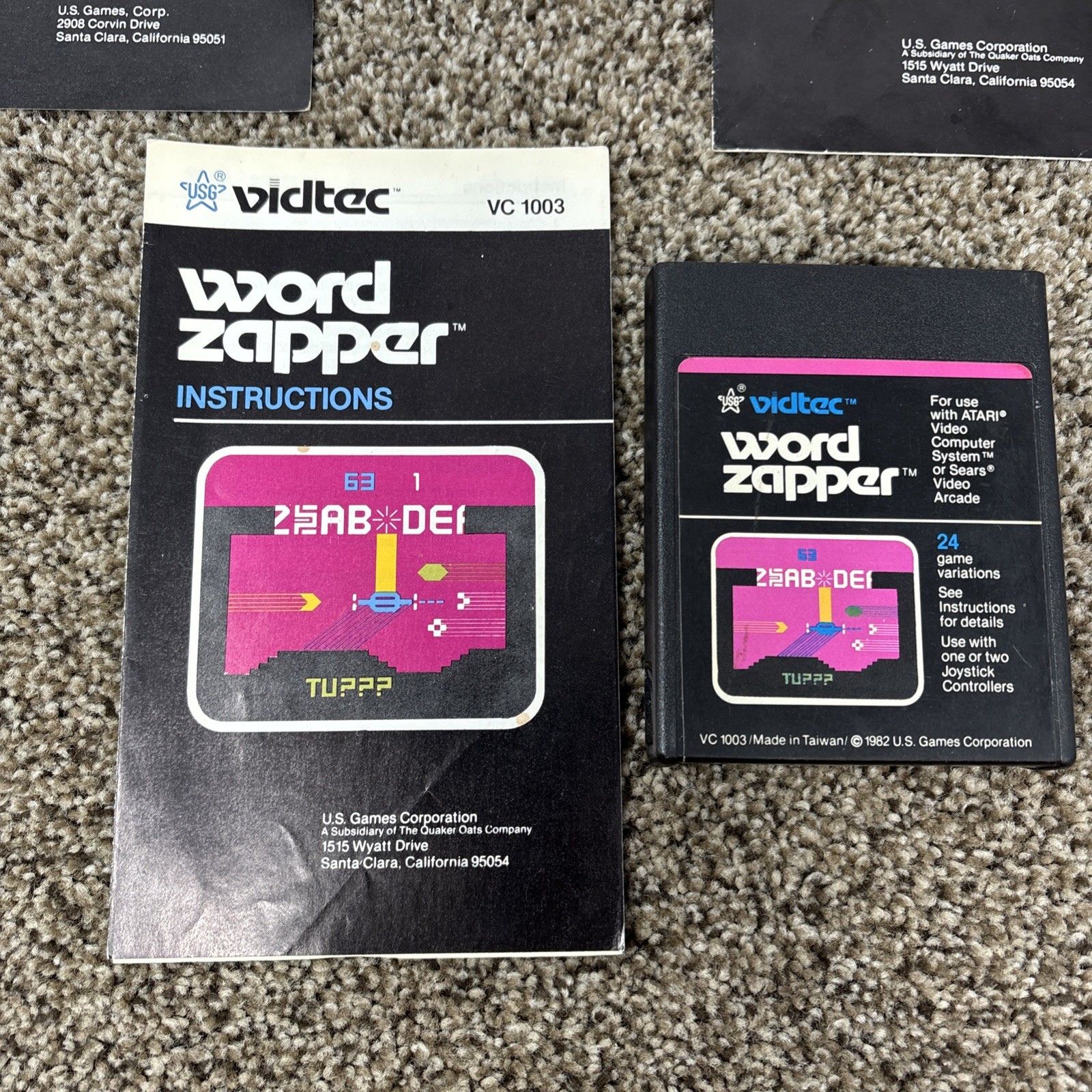 Atari 2600 US GAMES VIDTEC Game Lot Testwd Lot Of 3 With Manuals