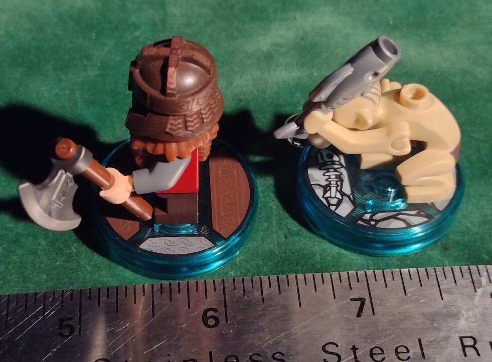 Lego Dimensions Gollum & Gimli & Axe W/ Tag Bases Lord of the Rings Minifigs