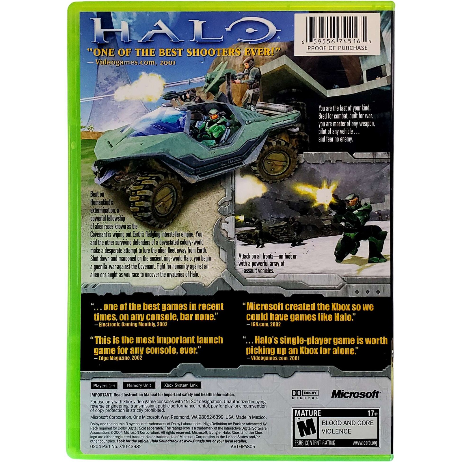 Halo Combat Evolved Game Of The Year – Microsoft Xbox Pristine Tested