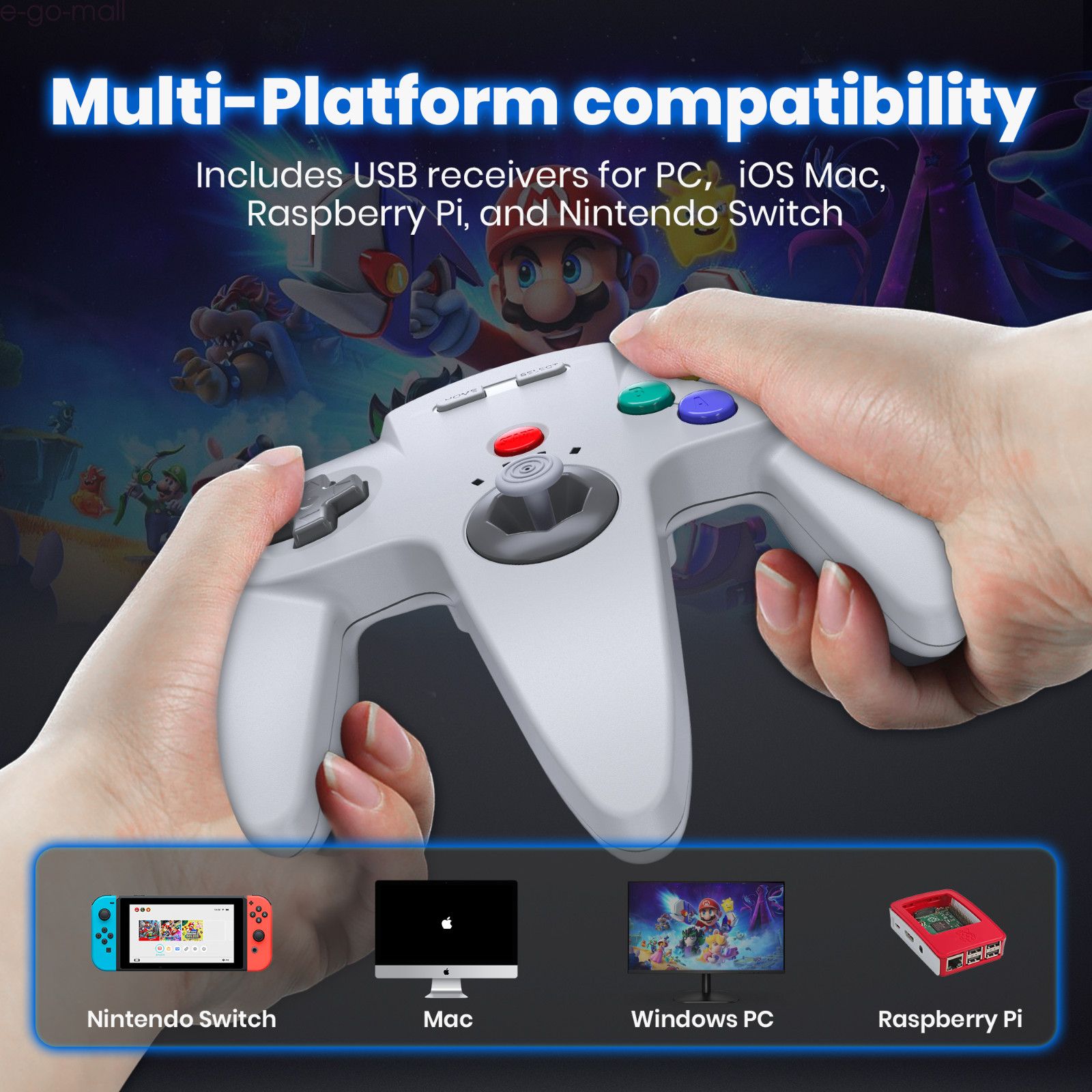 Wireless N64 Controller for Nintendo Switch Online Steam MAC Window Raspberry Pi