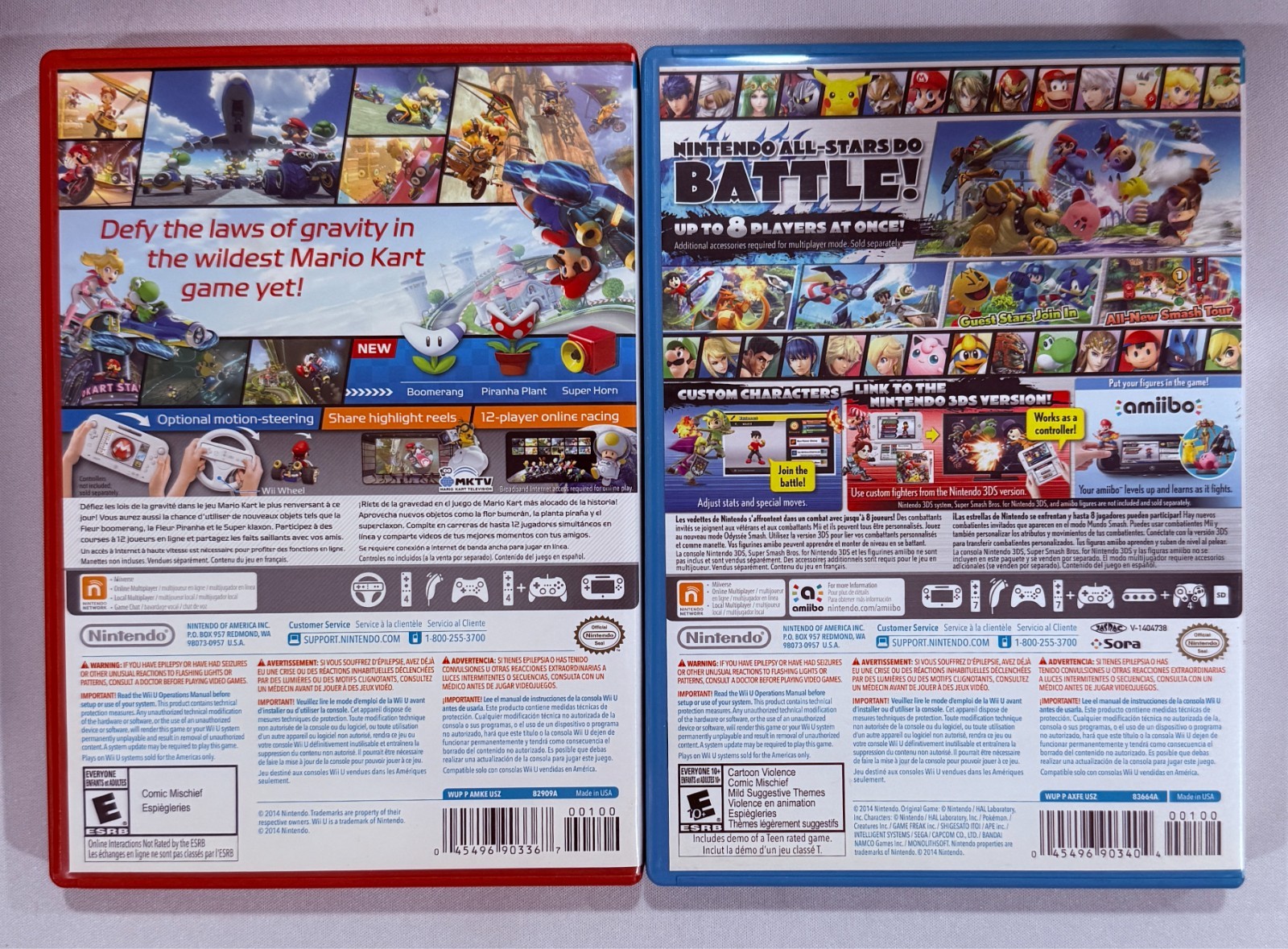 6 Wii U Games Lot – CIB – Smash Bros, Donkey Kong, Mario Party 10, Mario Kart 8