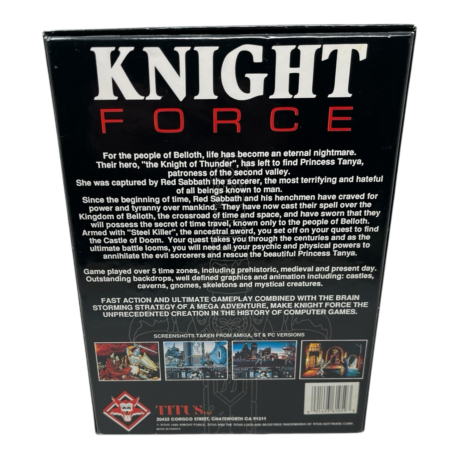 Knight Force Boxed Commodore Amiga Game Complete Titus TESTED & WORKING EUC