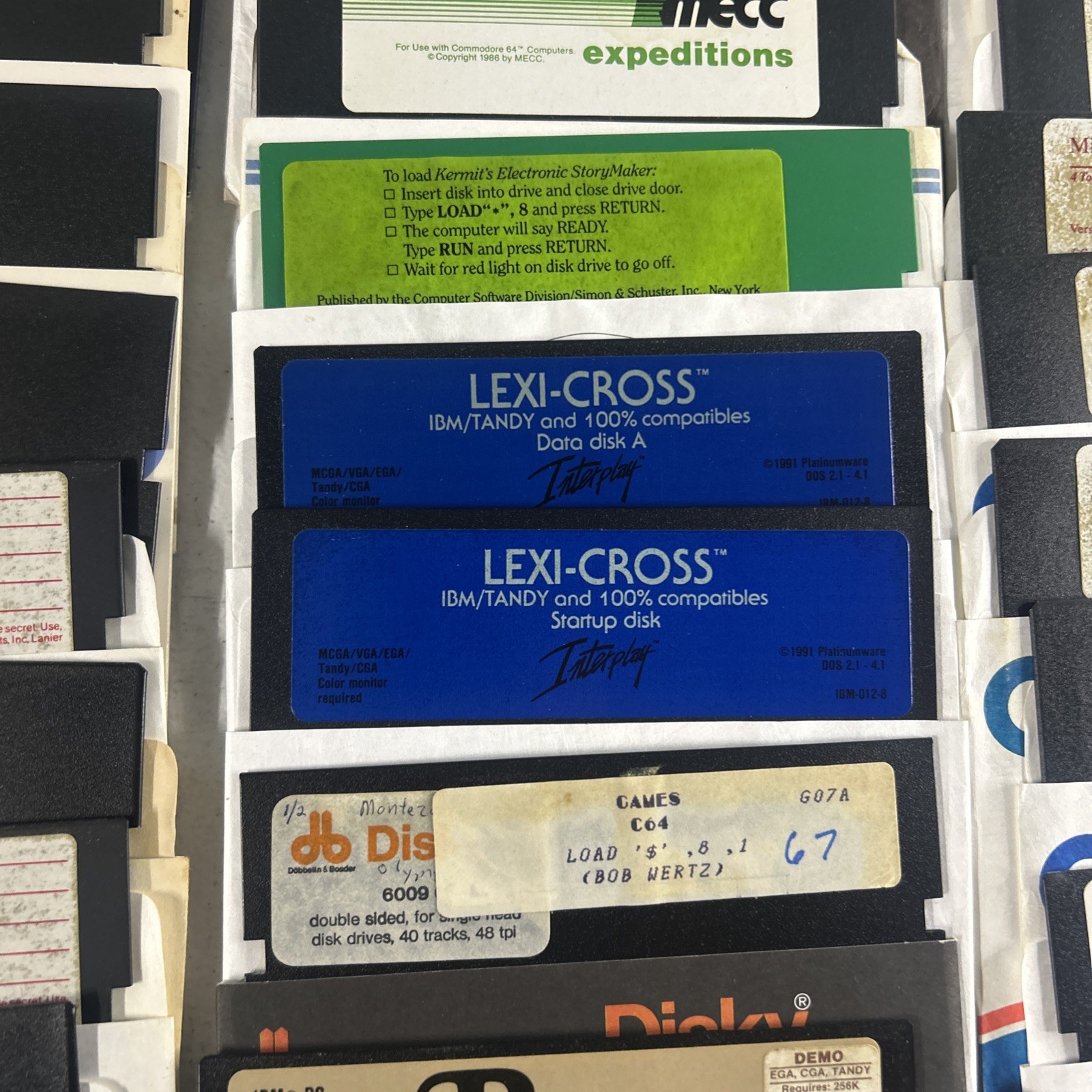 Commodore 64 Floppy Disks With Games Selling As Is for Blank Disk LOT Of 66