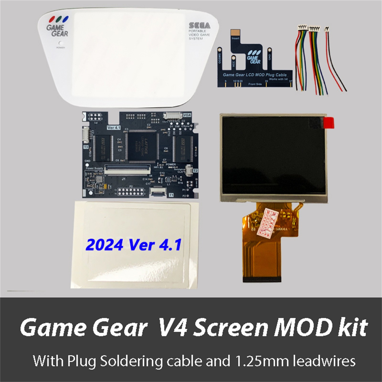 For Sega Game Gear GG V4.0 LCD Highlight Screen Kit Low Power Repair Part – USA