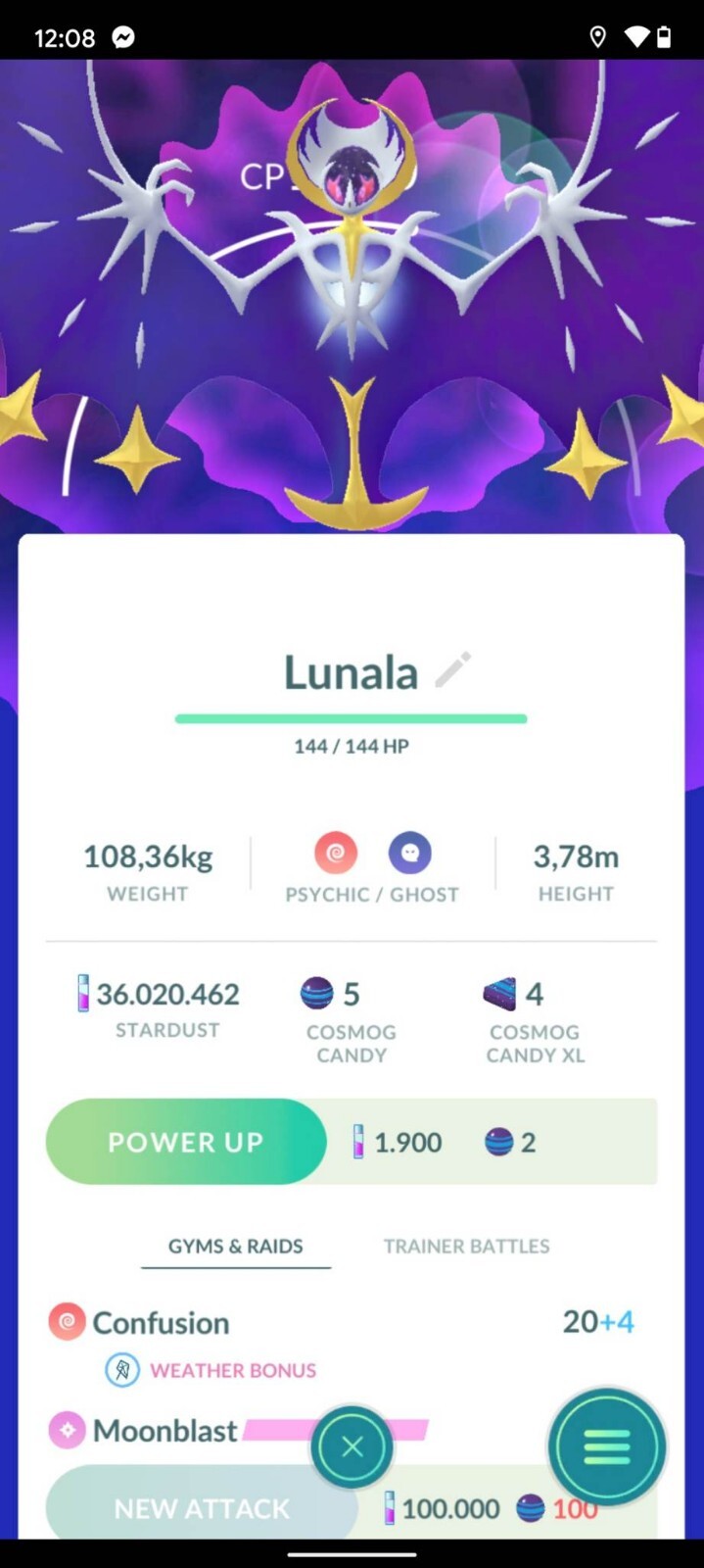Lunala – Trade 20kstardust – Registered Solgaleo already require