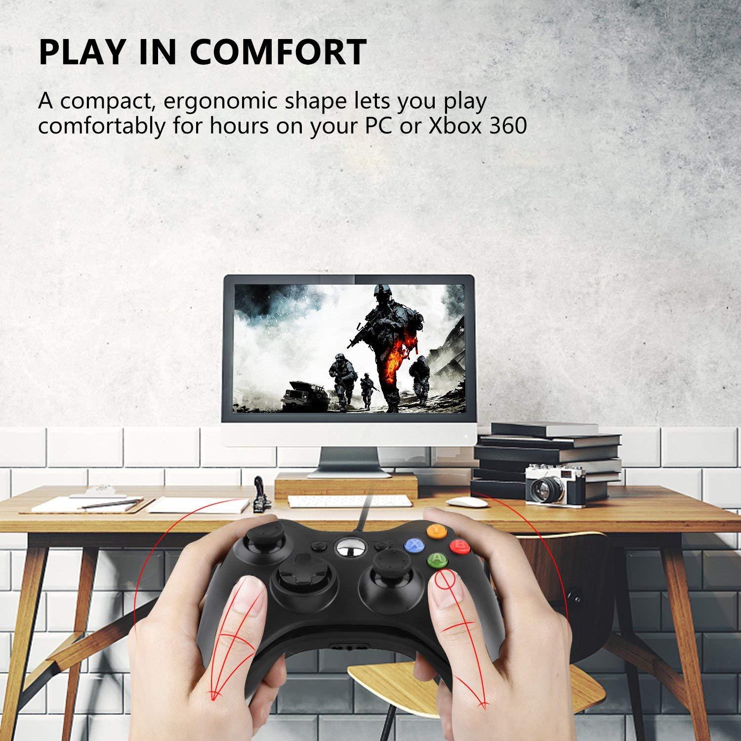 USB Wired/Wireless Gaming Controller Joystick for Microsoft Xbox 360/ PC Windows