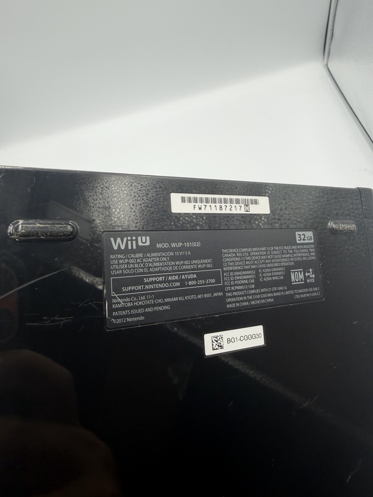 Nintendo Wii U 32GB Black Console GamePad Power Adapter Tested Working