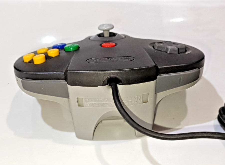 Nintendo 64 Black and Gray Controller Official N64 NUS-005 OEM Made In Japan
