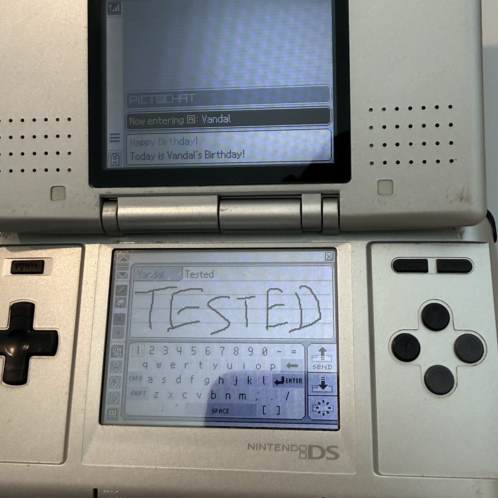 Ds – Nintendo DS Titanium Platinum Silver Game Console Tested Original #2961