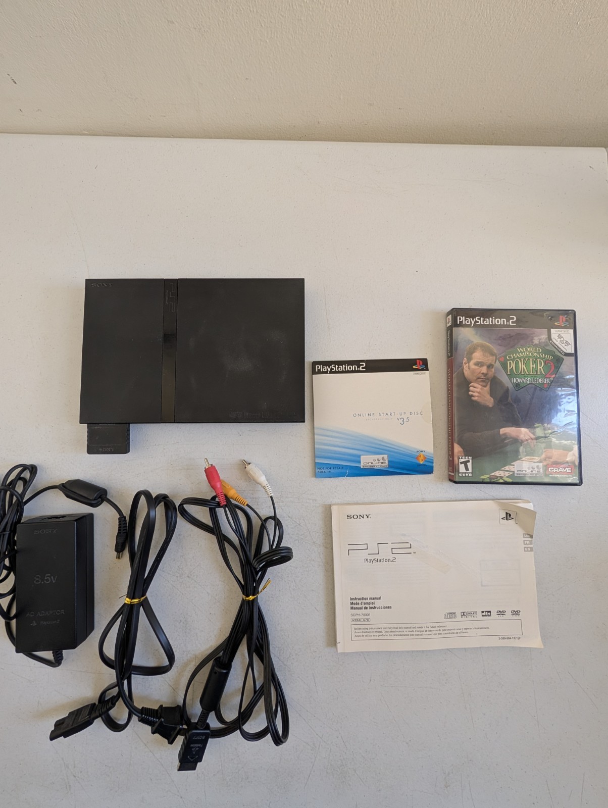 Sony PlayStation 2 PS2 Slim SCPH-70001 Console OEM Bundle Tested Works