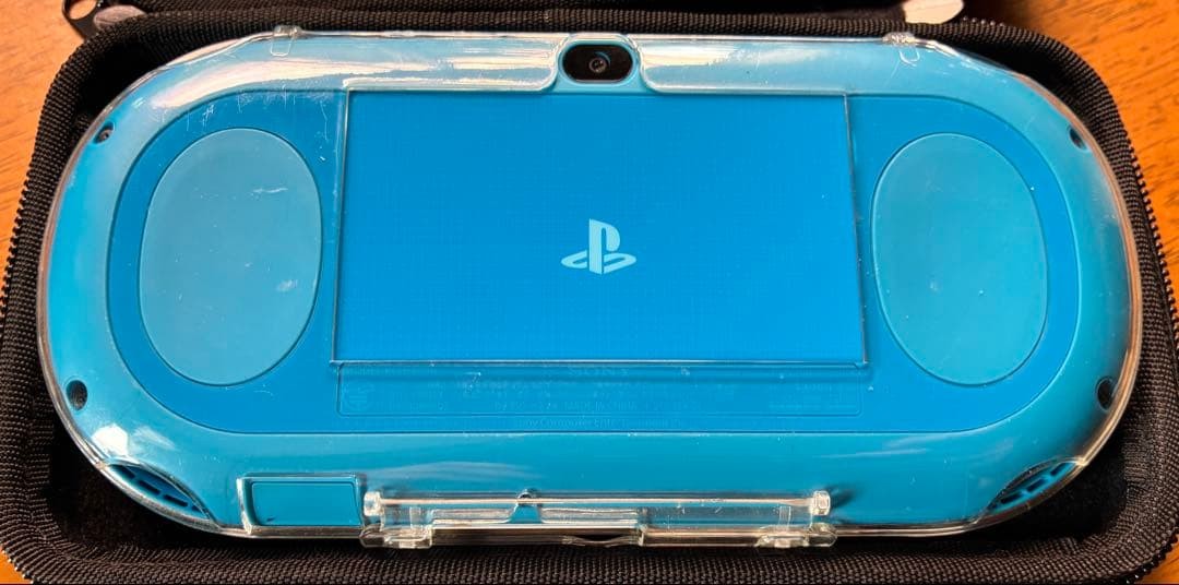 Sony PS Vita PCH-2000 Aqua Blue Console Tested Working Japan w/32GB MS 2 Games