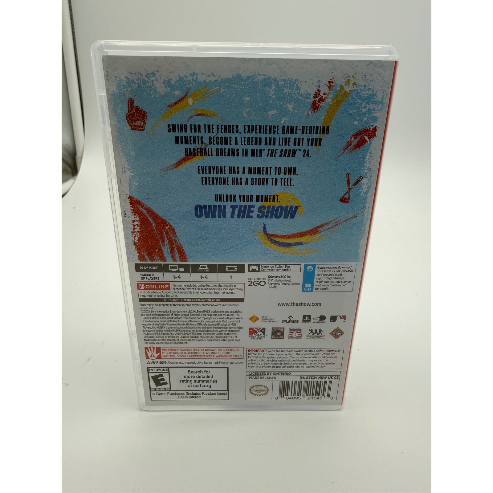 MLB The Show 24 Nintendo Switch Baseball Video Game Physical Cartridge Case