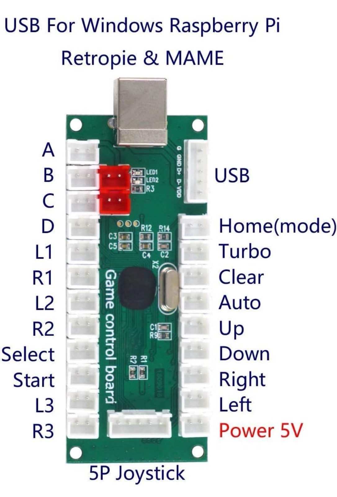 2 Player Arcade Game DIY Kit, USB Encoder, Joystick, Button for PC, Raspberry Pi