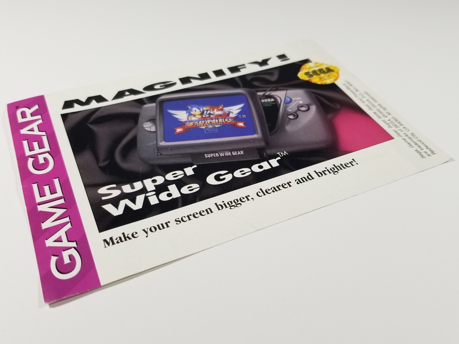 ¤ Sega Game Gear Power Back Magnify! Promo Insert ¤ Super Wide Gear Save Money *