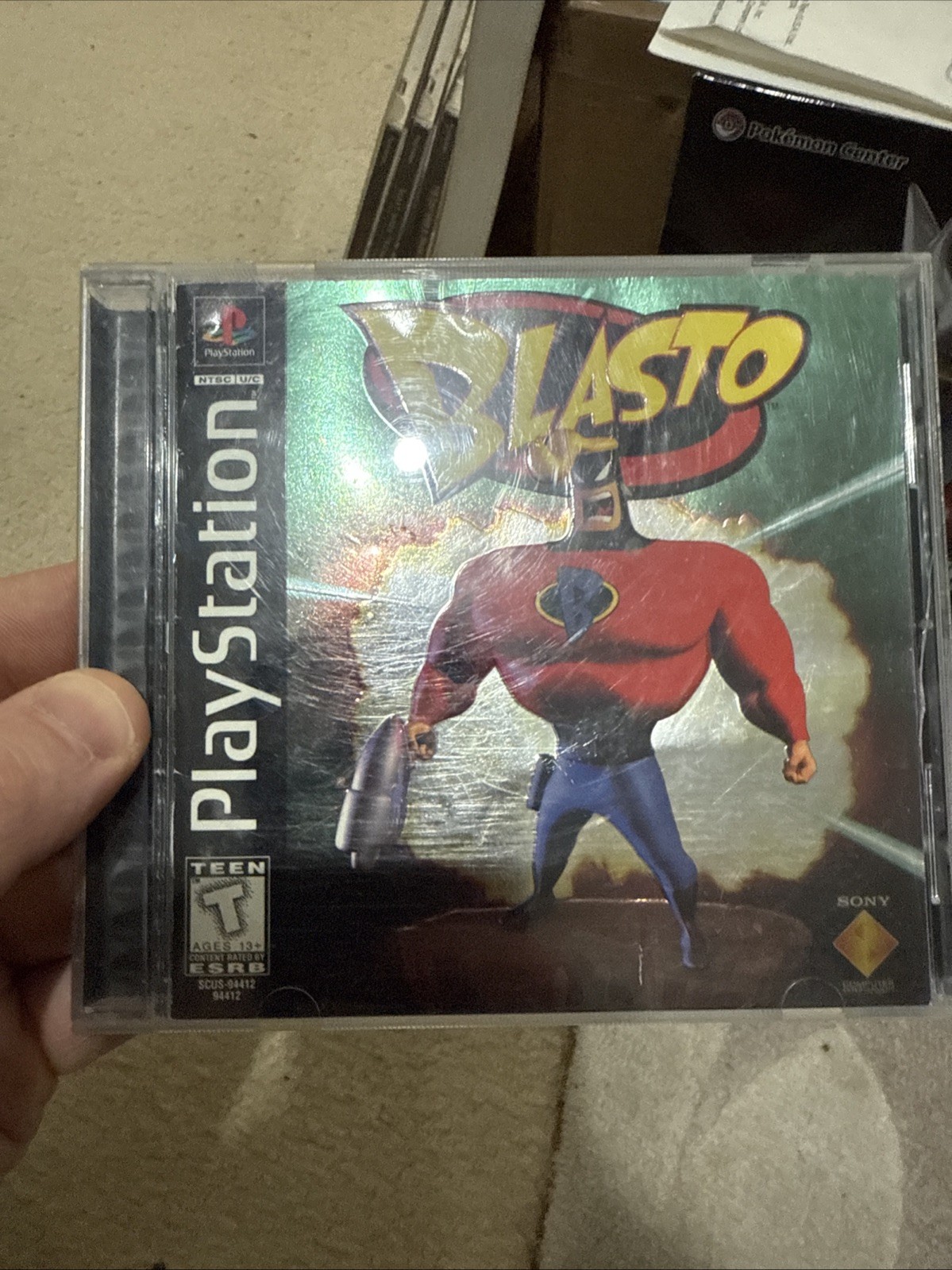 1998 SCEA Blasto PlayStation Video Game Sony COMPLETE Foil Cover Untested
