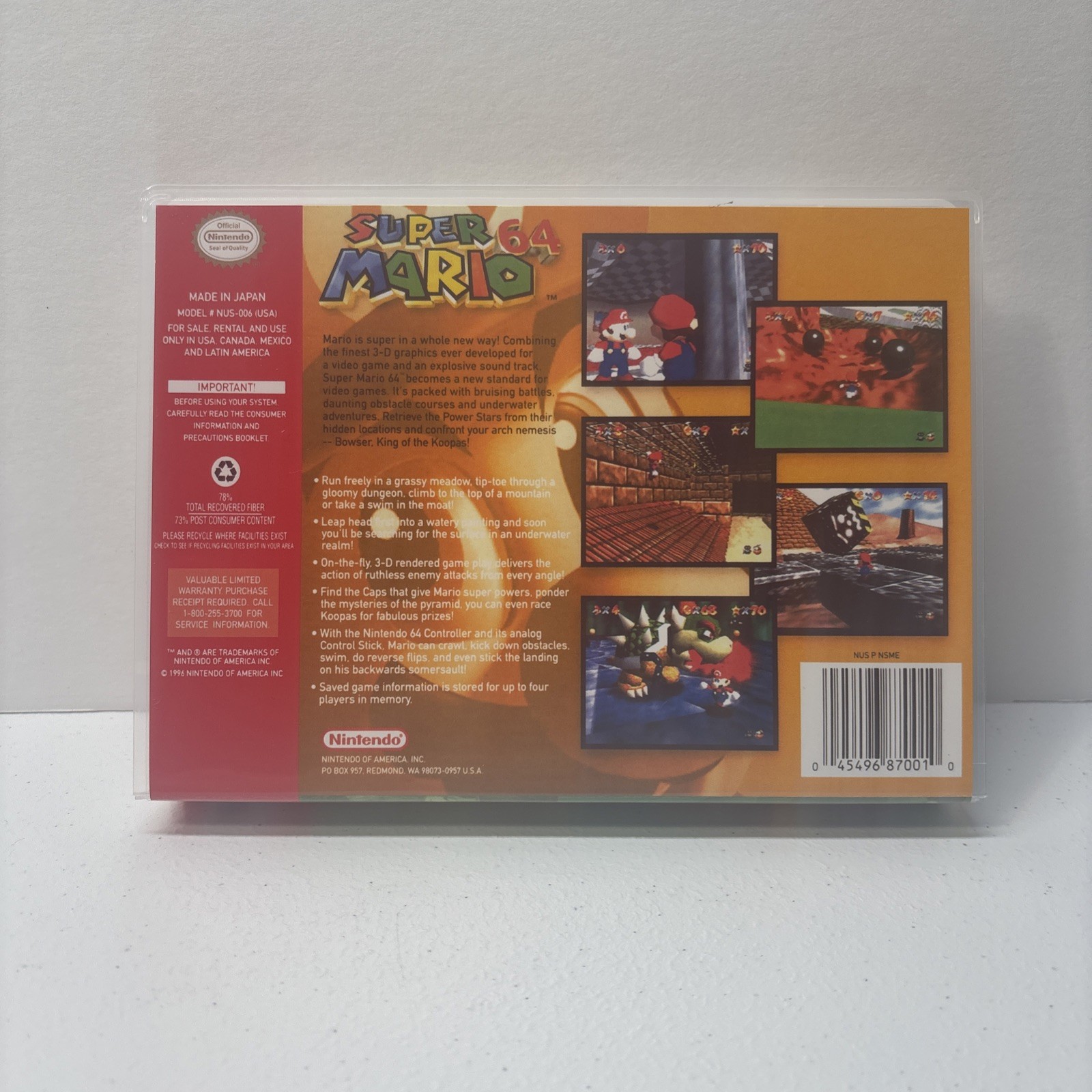 Super Mario 64 Universal Game Case for Retro Video Game Cartridge *CASE ONLY*
