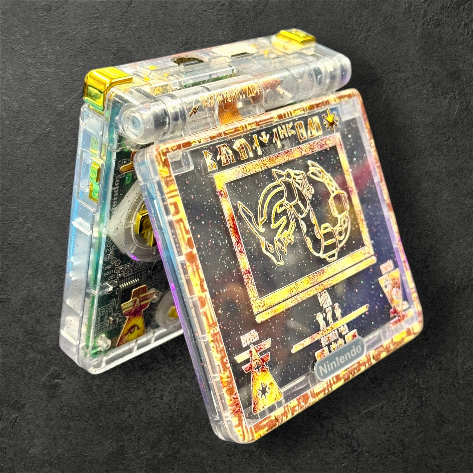 Nintendo GBA SP Game Boy Advance SP Pokémon Ancient Rayquaza Custom Mod