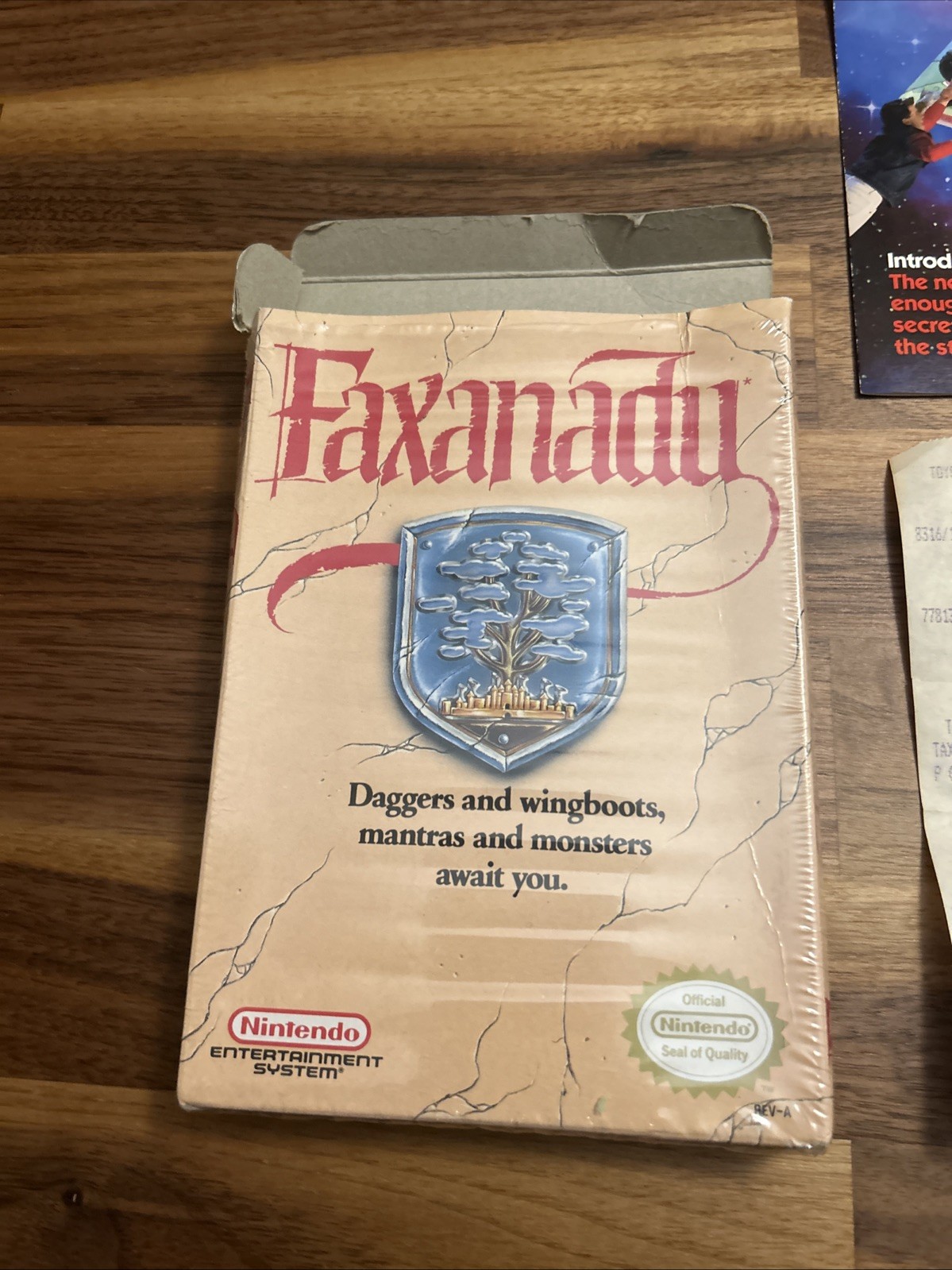 oval seal Faxanadu in box nintendo nes game w/ Toys “R” Us receipt Partial Seal