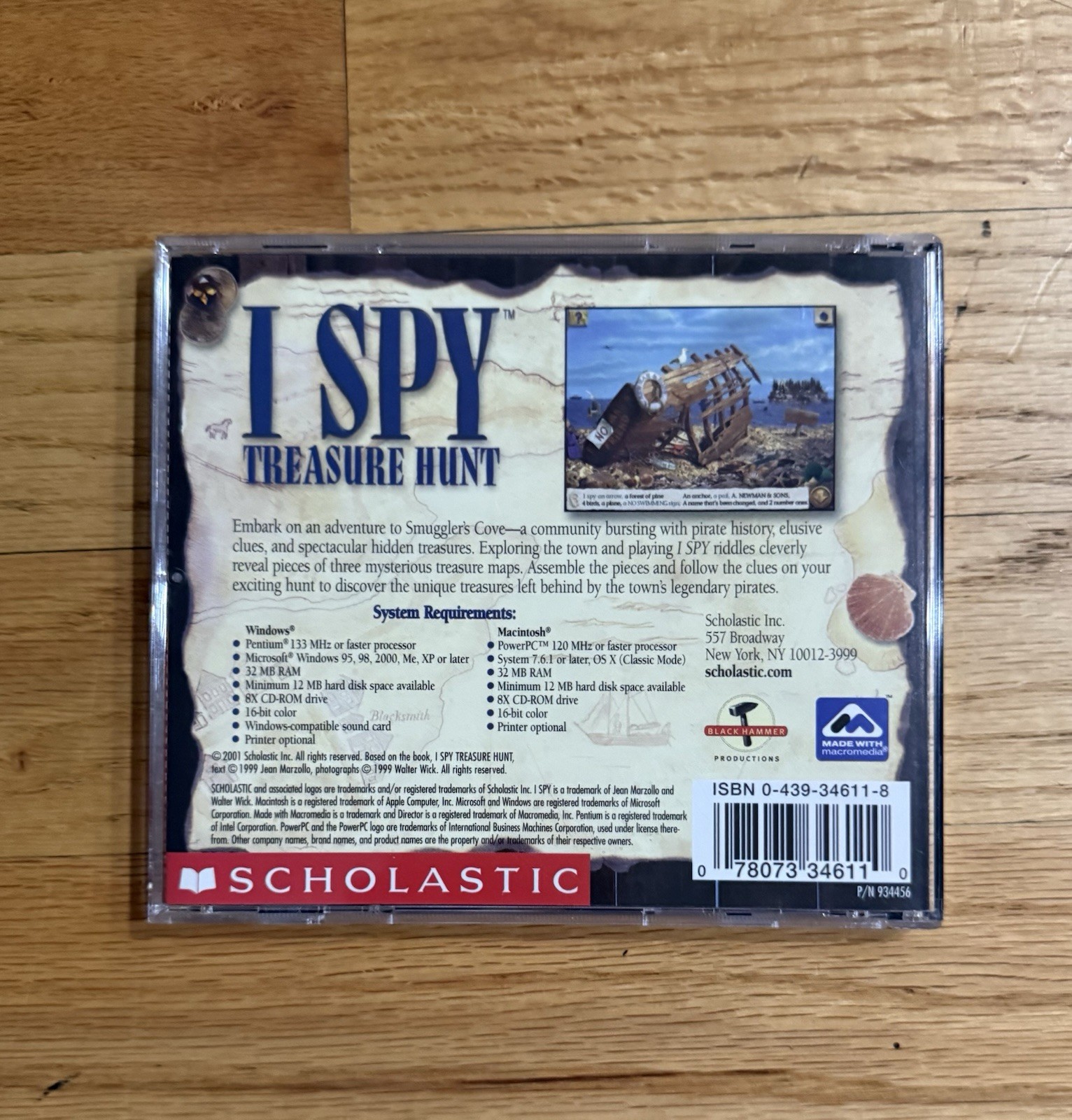 Scholastic I Spy Treasure Hunt PC Mac CD-ROM Kids Educational Puzzle Game 2000