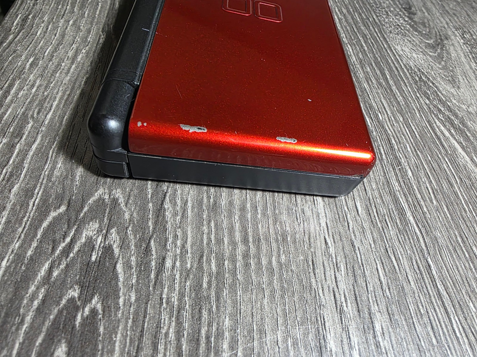 Nintendo DS Lite Red System Console W/ Stylus, GBA Port Cover, Charger TESTED