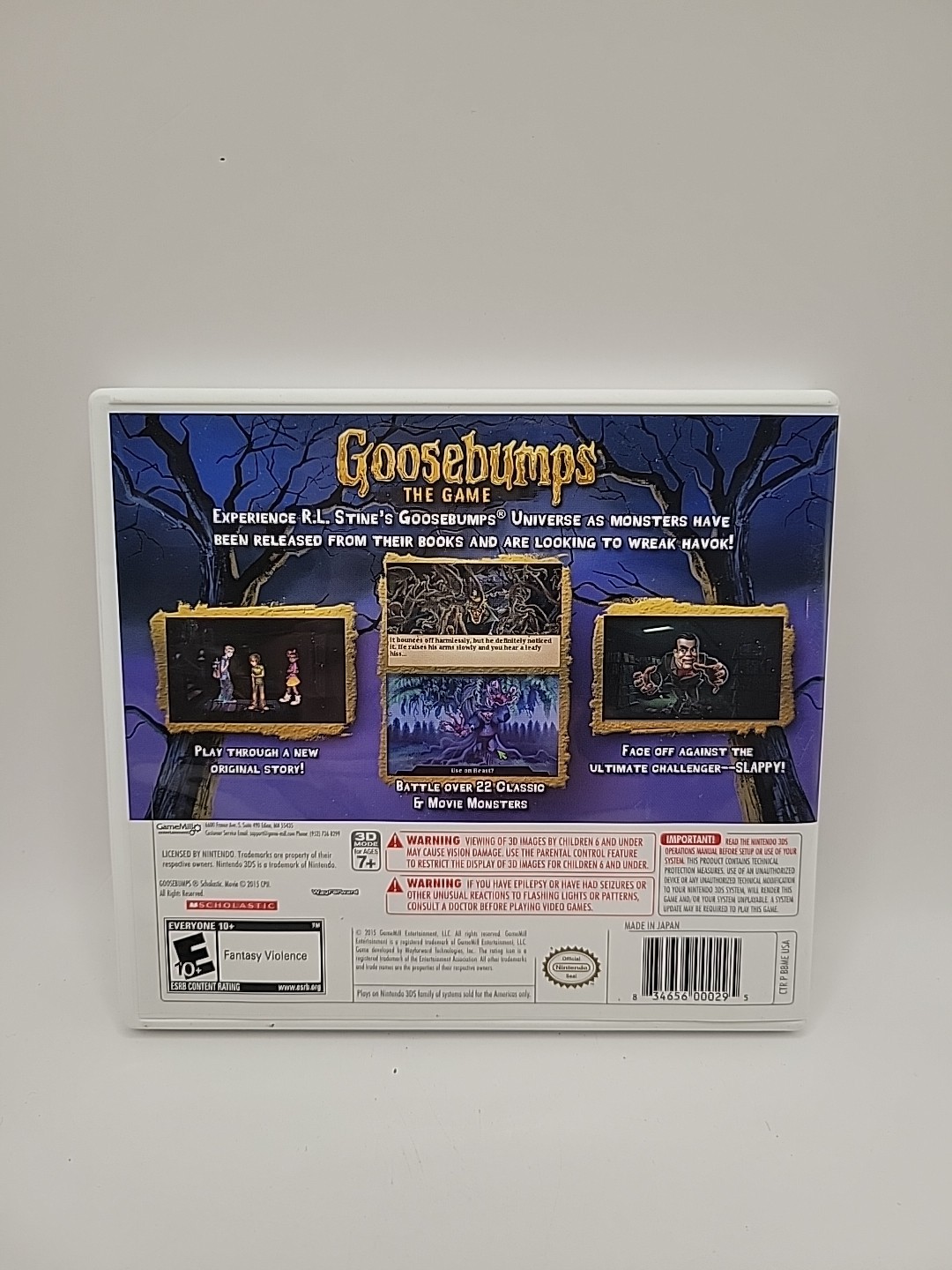 Goosebumps The Game Nintendo 3DS Game CIB NTSC 2015