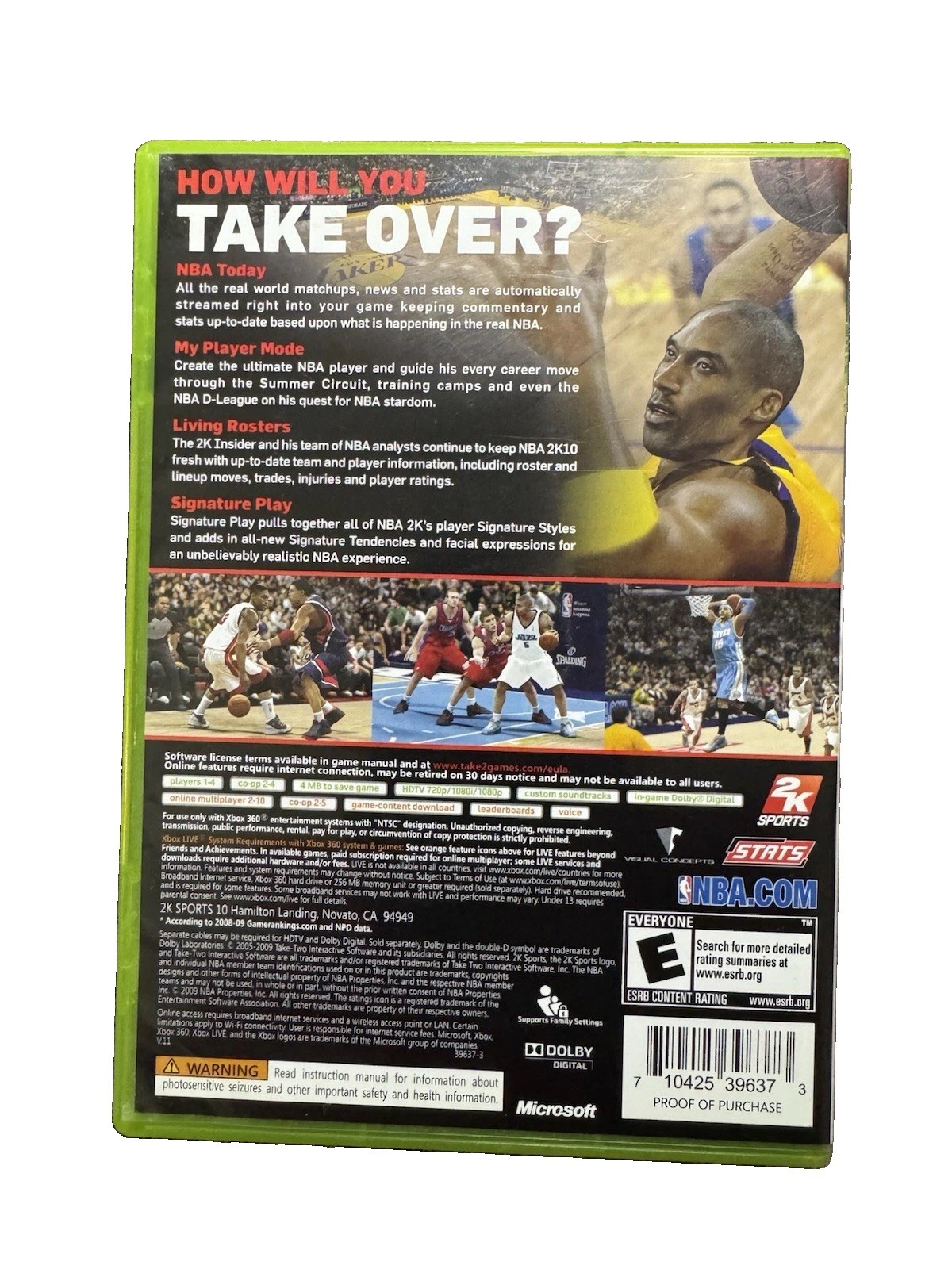 2K Sports NBA 2K10 Basketball Sports Xbox 360 NTSC-U/C E-Everyone 2009 pre-owned