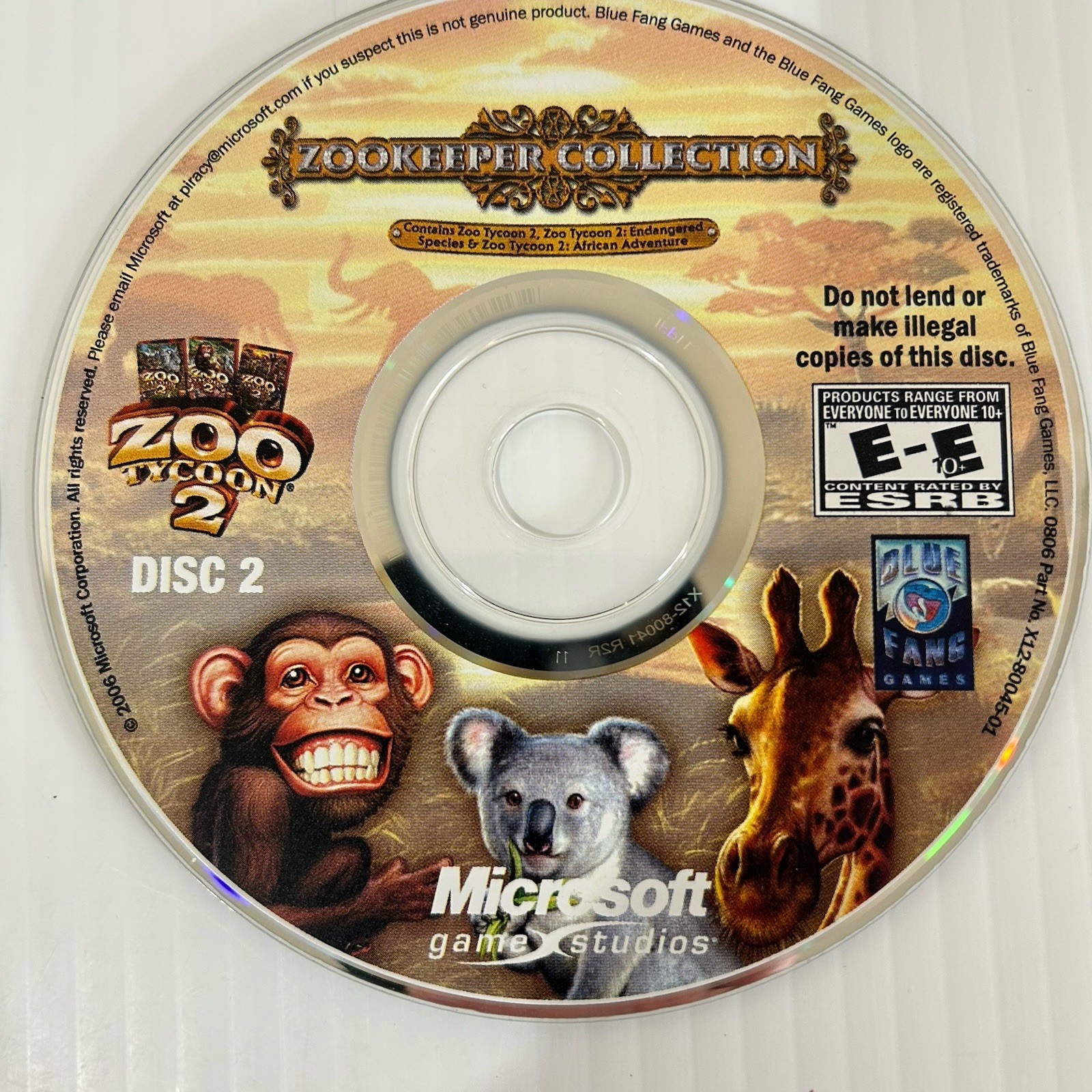 Zoo Tycoon 2: Zookeeper Collection 2006 PC CD, Windows 2-Disc Set With Manual