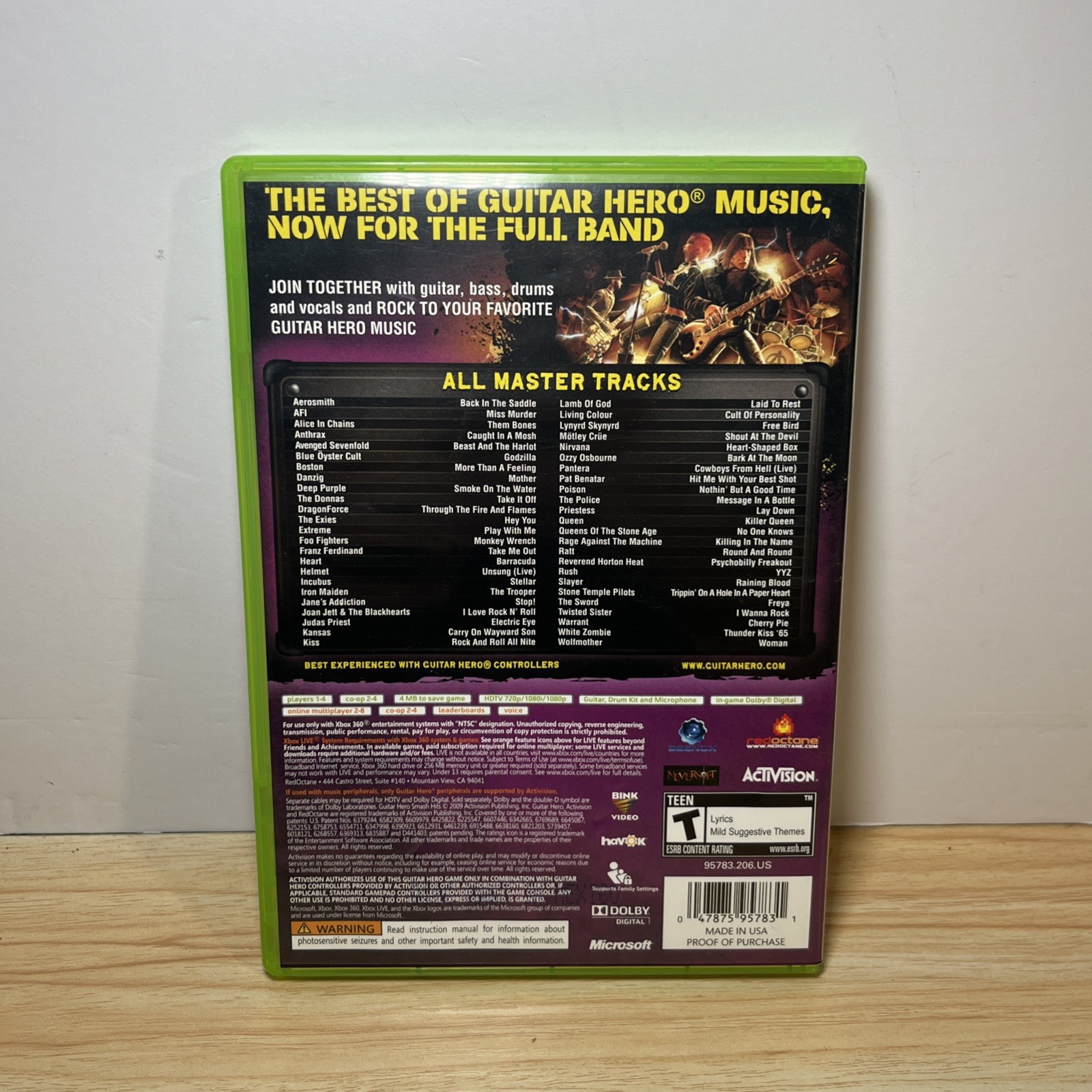 Guitar Hero Smash Hits Microsoft Xbox 360, 2009, Complete in Box CIB Tested