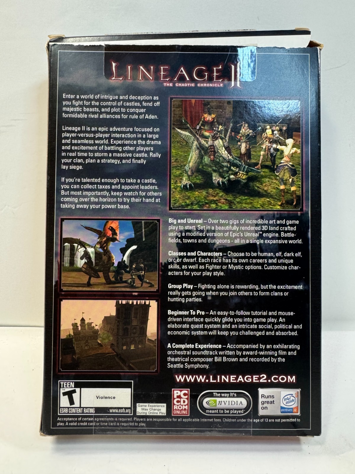 PC BOXED Lineage II: The Chaotic Chronicle CD-ROM (PC, 2004) FULLY Complete