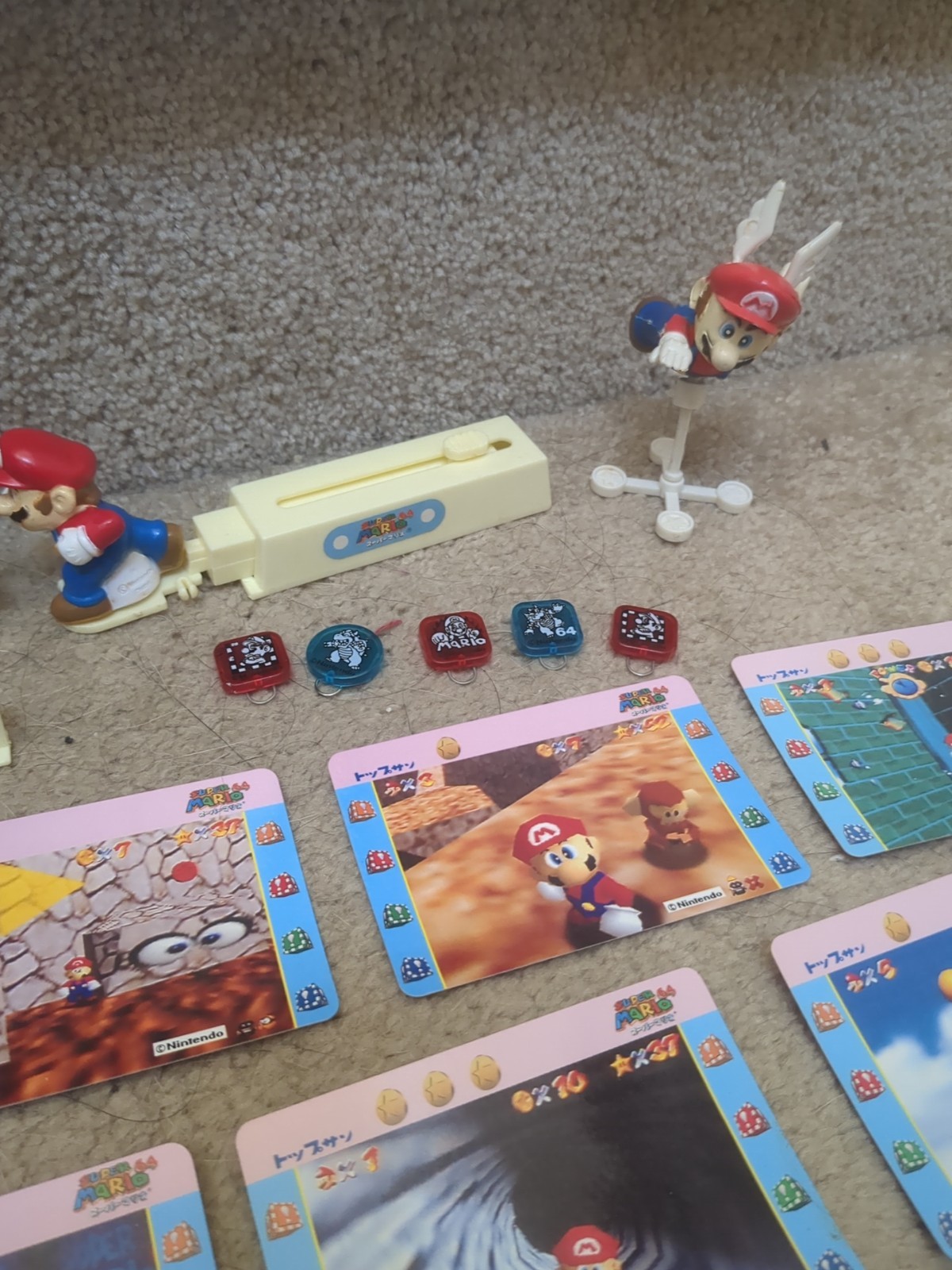 SUPER MARIO 64 Prizes Rare Japan Toys Pins Rare N64 Figure Bowser Peach Wing Cap