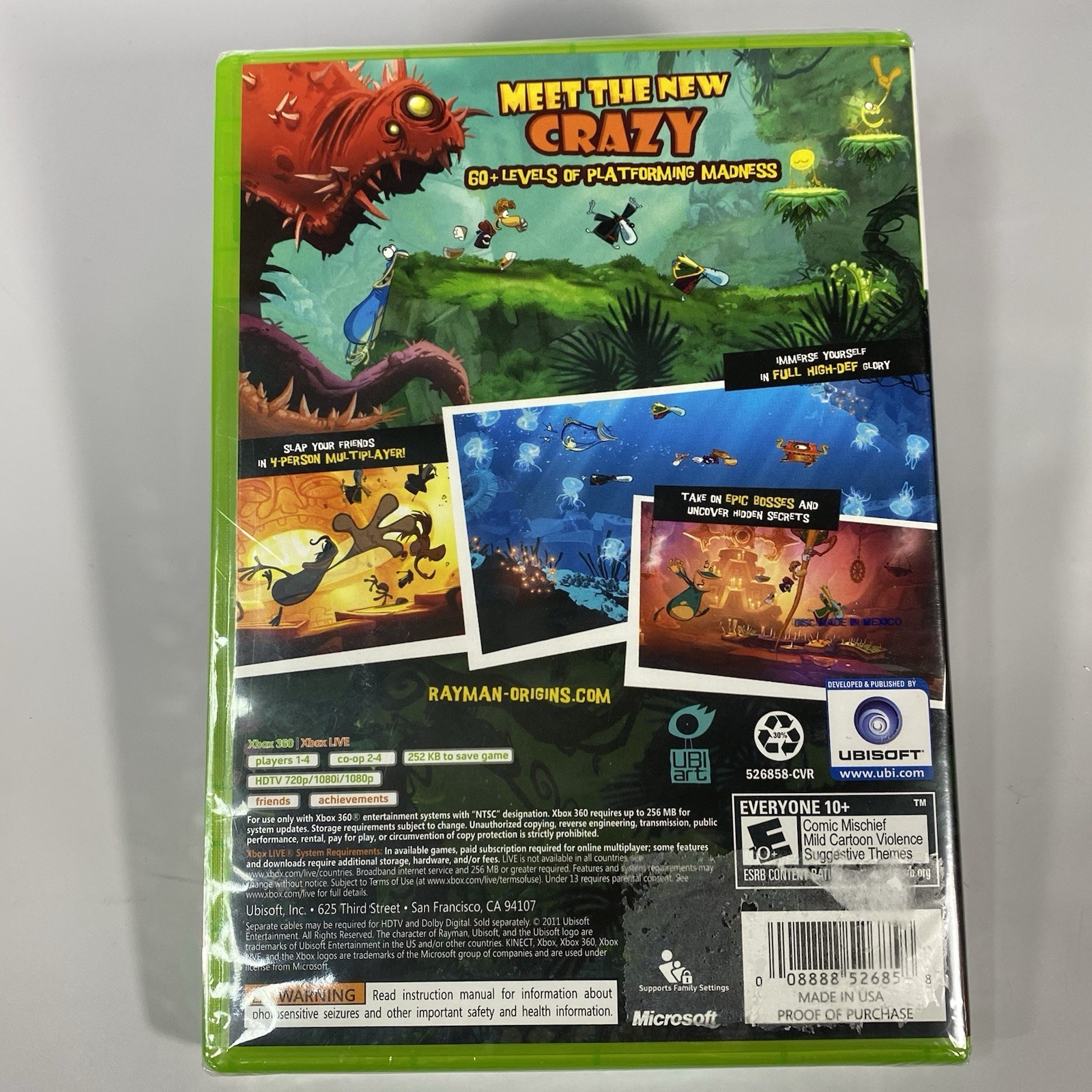 Rayman Origins for Xbox 360 – Brand New Factory Sealed – Fun Family Game